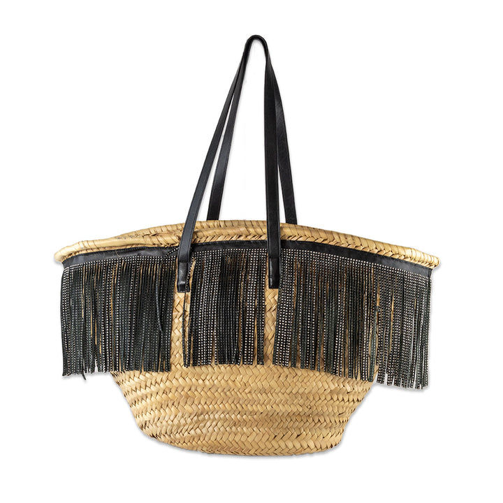 Saint Laurent Large Panier Fringe Basket Tote