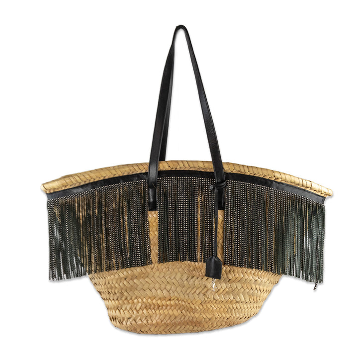 Saint Laurent Large Panier Fringe Basket Tote