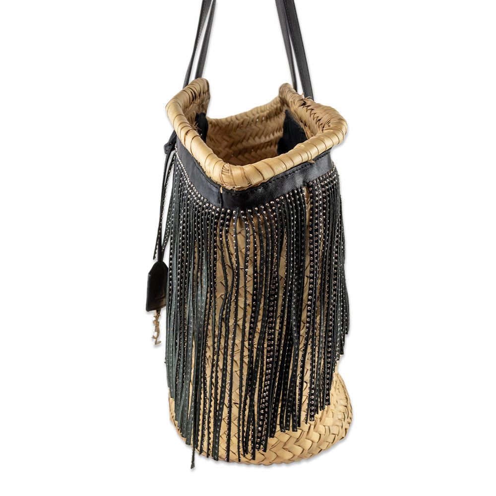 Saint Laurent Large Panier Fringe Basket Tote