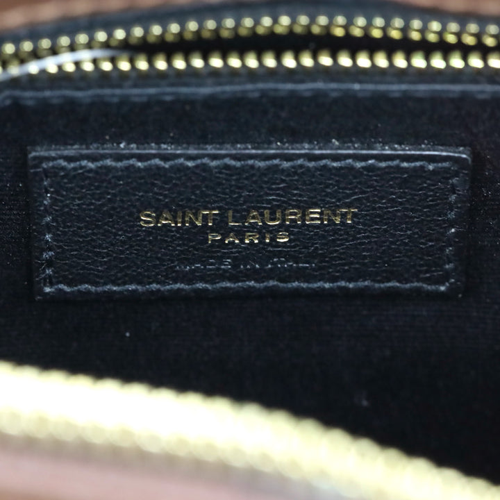 Saint Laurent Medium Lou Matelassé Bark Brown Suede Shoulder Bag