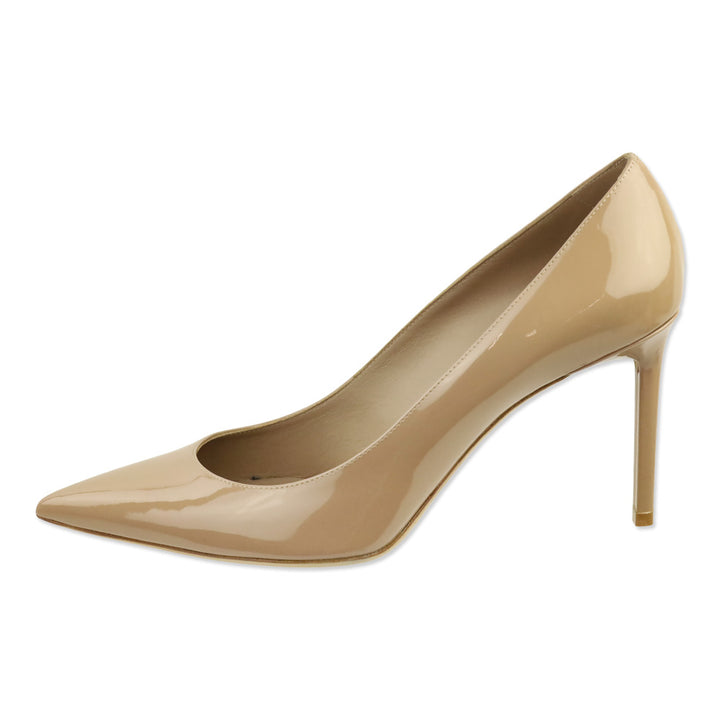 Saint Laurent Nude Mid Heel Leather Vernice Chiffon Heel