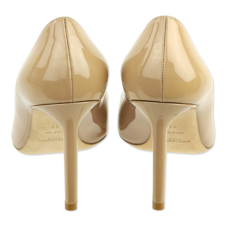 Saint Laurent Nude Mid Heel Leather Vernice Chiffon Heel