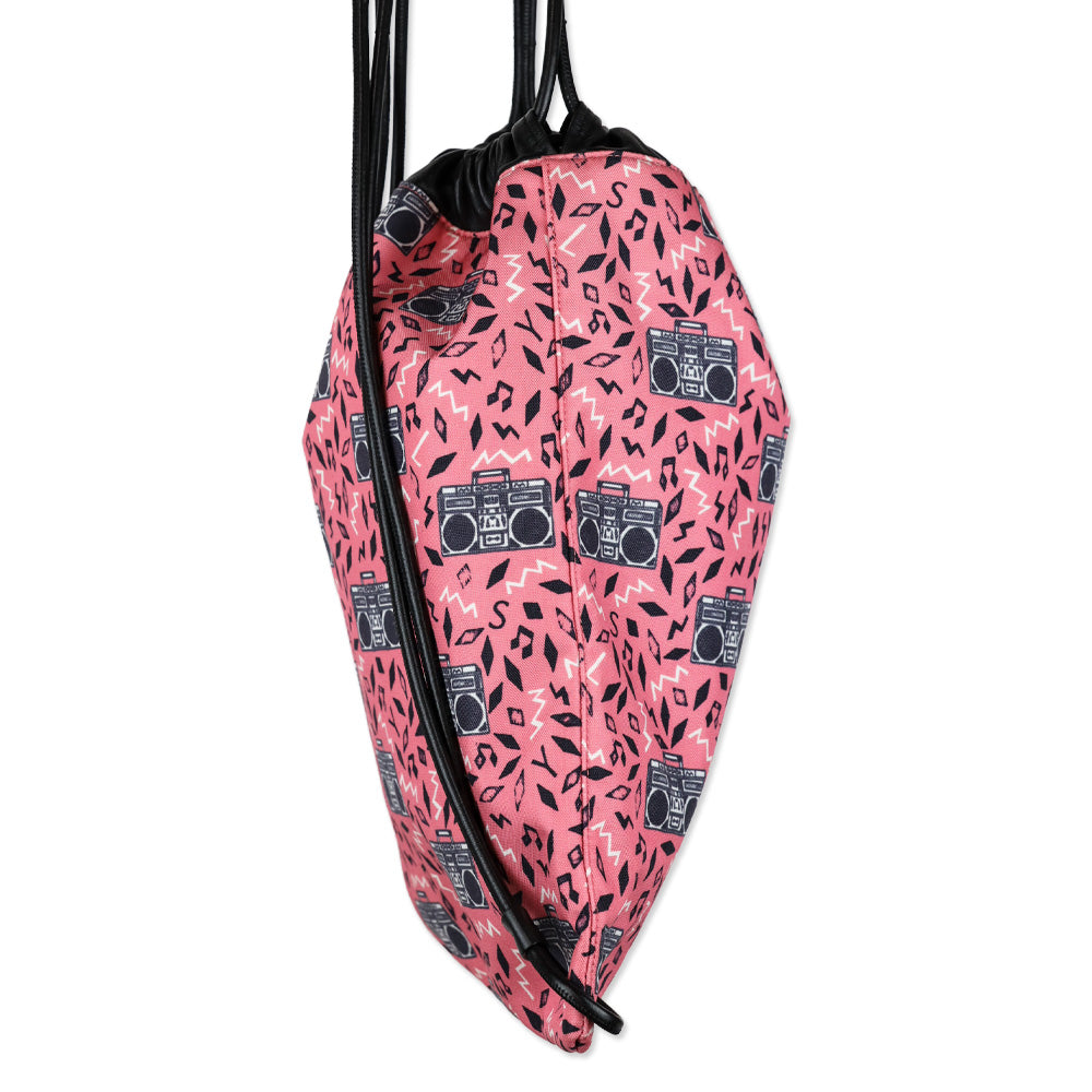 Saint Laurent Pink Boombox Print Teddy Drawstring Bag