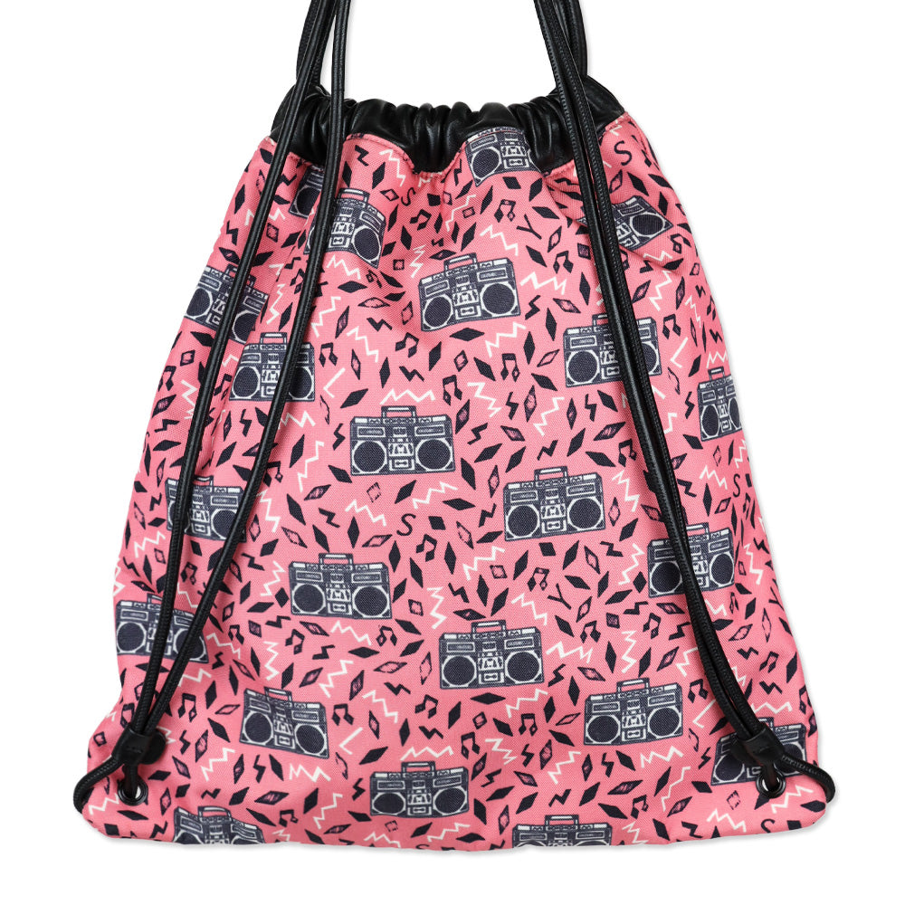 Saint Laurent Pink Boombox Print Teddy Drawstring Bag