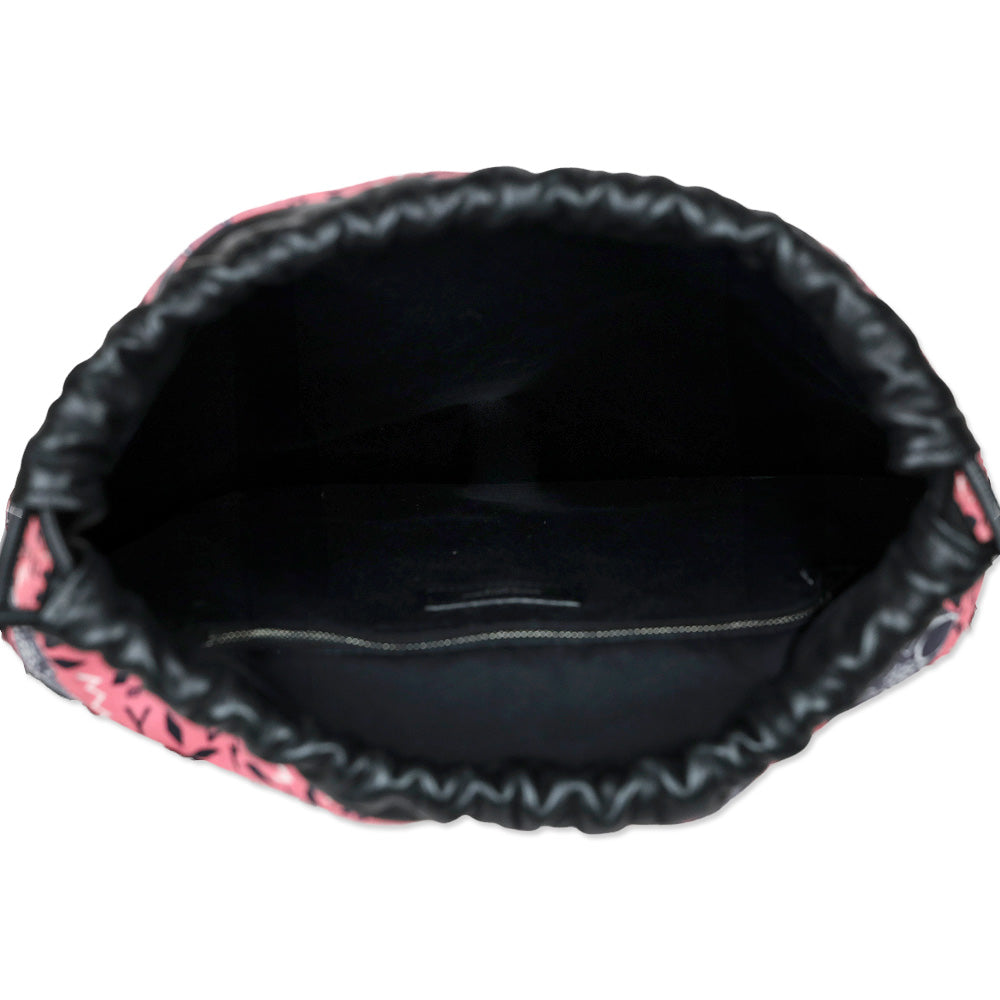 Saint Laurent Pink Boombox Print Teddy Drawstring Bag