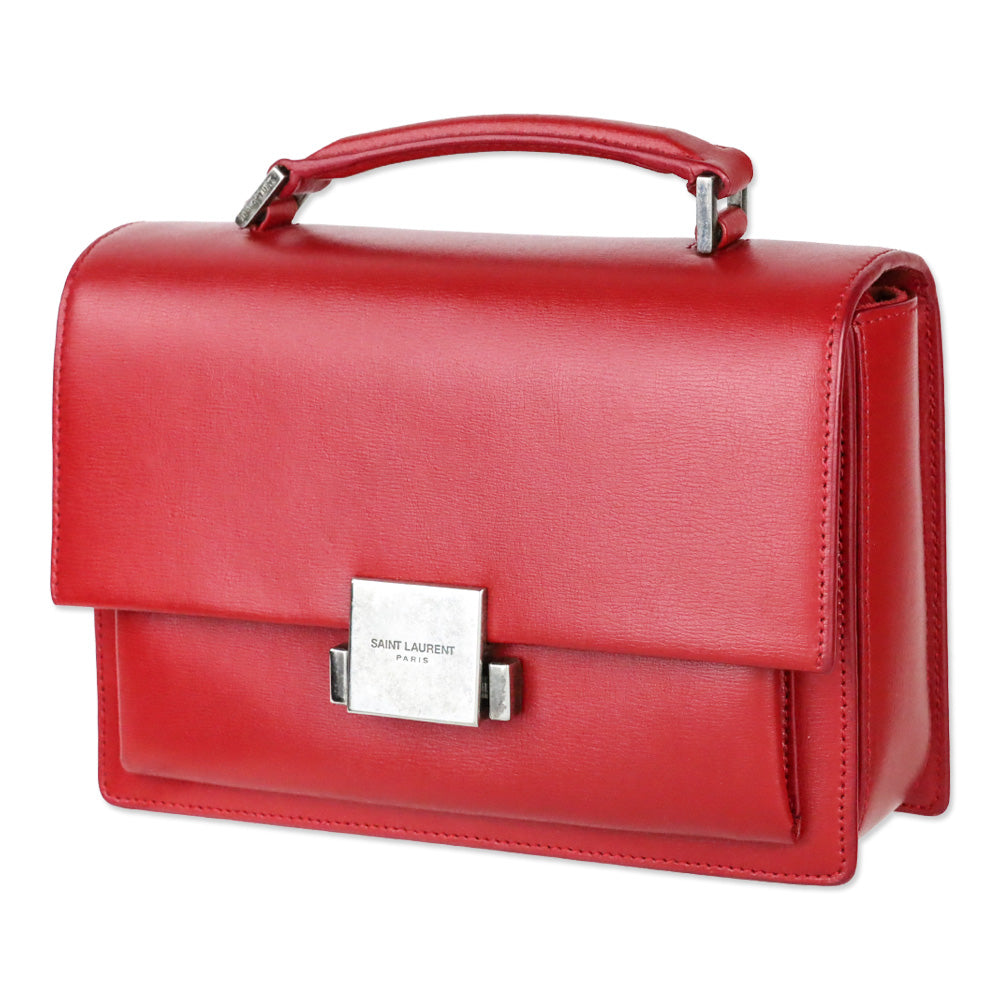 Saint Laurent Red Leather Bellechasse Medium Shoulder Bag