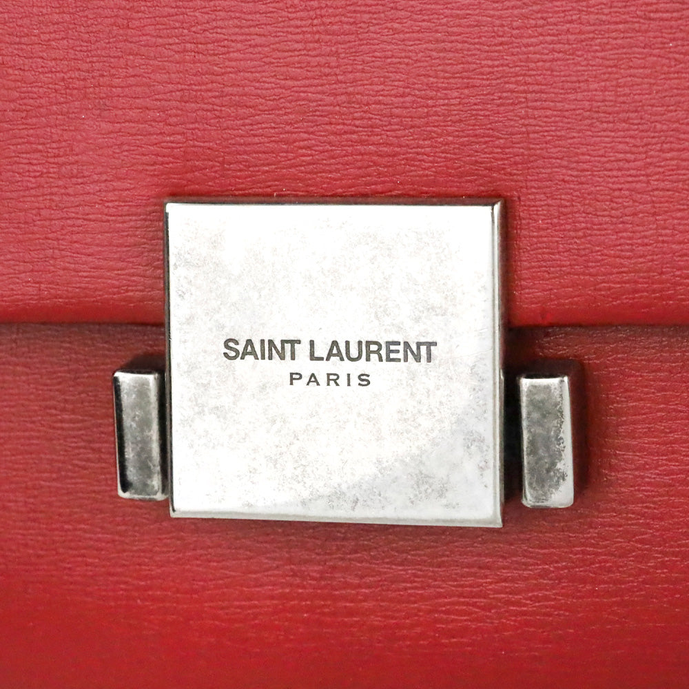 Saint Laurent Red Leather Bellechasse Medium Shoulder Bag