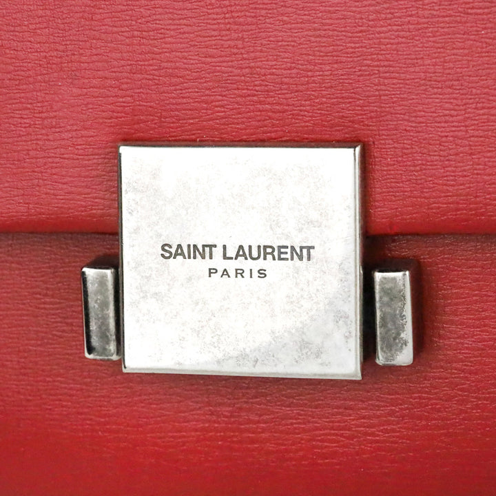Saint Laurent Red Leather Bellechasse Medium Shoulder Bag