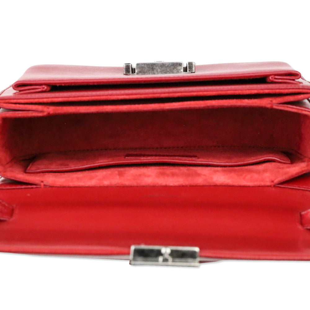Saint Laurent Red Leather Bellechasse Medium Shoulder Bag