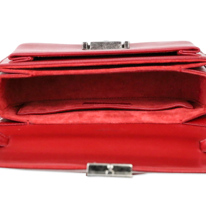 Saint Laurent Red Leather Bellechasse Medium Shoulder Bag