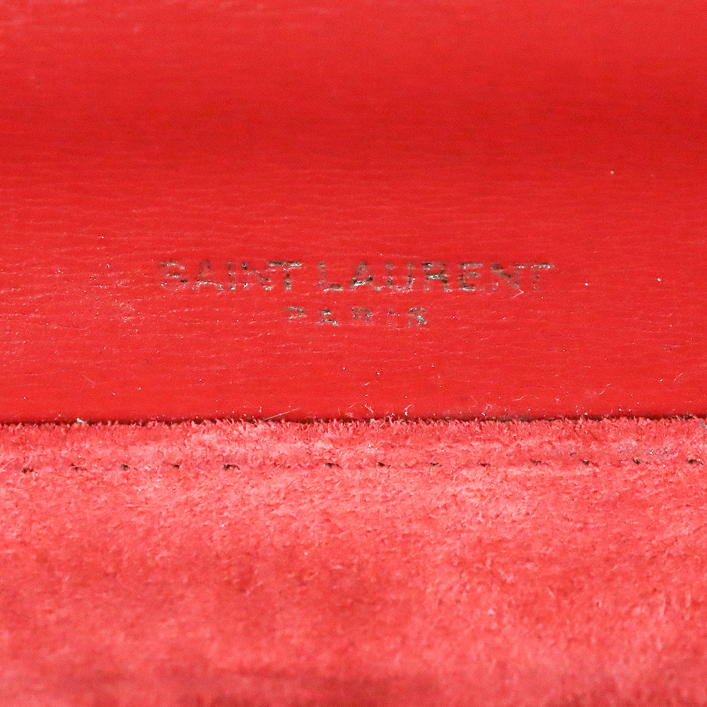Saint Laurent Red Leather Bellechasse Medium Shoulder Bag