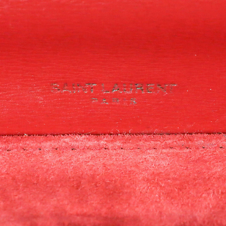 Saint Laurent Red Leather Bellechasse Medium Shoulder Bag