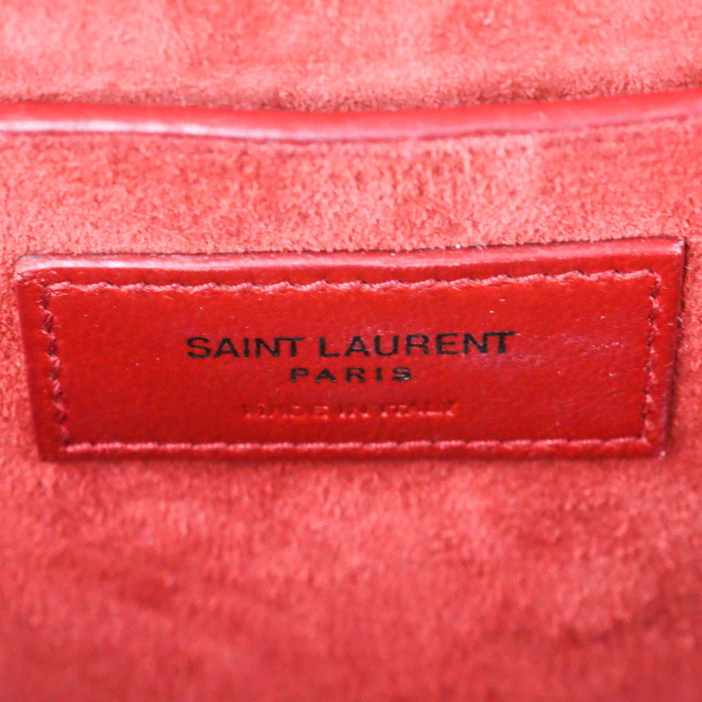Saint Laurent Red Leather Bellechasse Medium Shoulder Bag