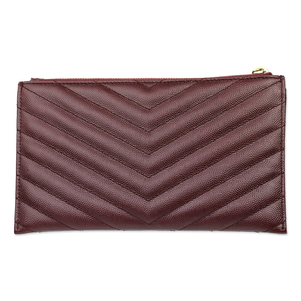 Saint Laurent Rouge Legion Grain De Poudre Matelassé Chevron Bill Pouch