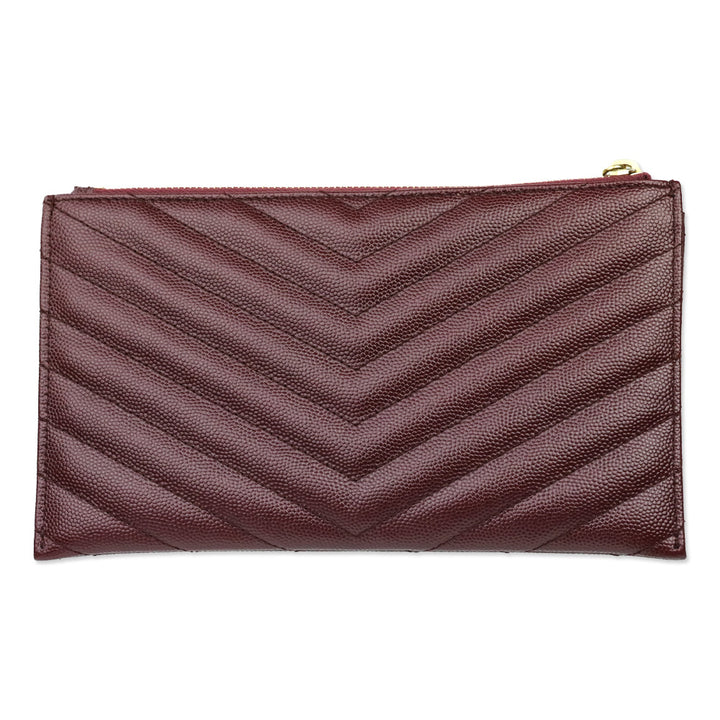 Saint Laurent Rouge Legion Grain De Poudre Matelassé Chevron Bill Pouch