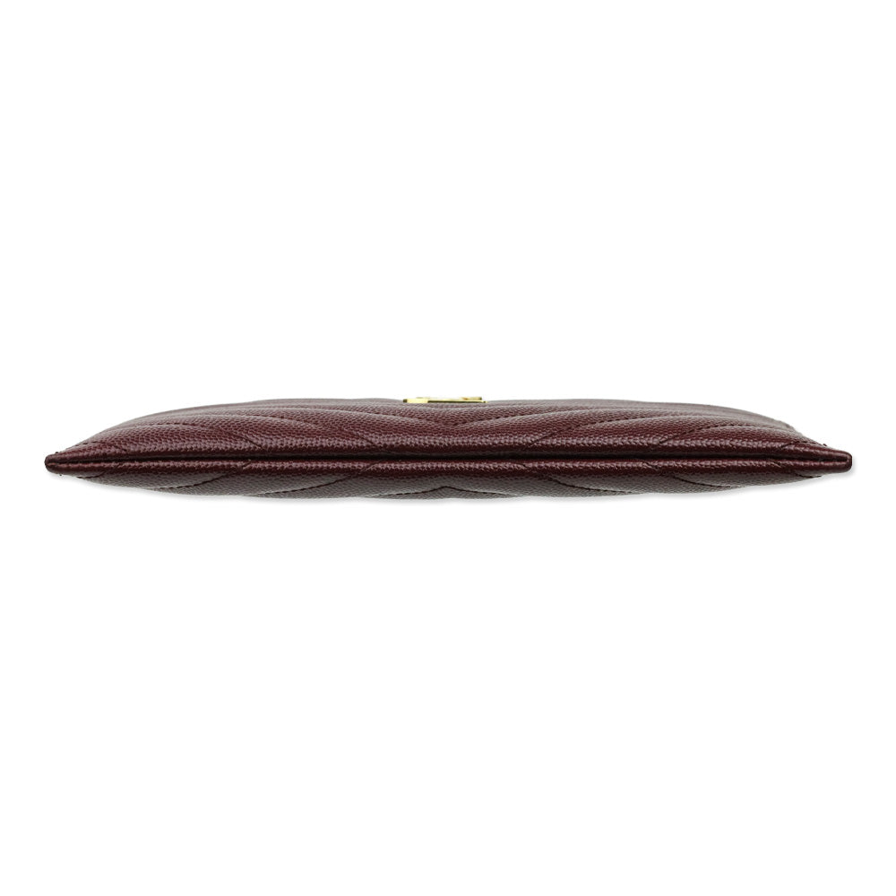 Saint Laurent Rouge Legion Grain De Poudre Matelassé Chevron Bill Pouch