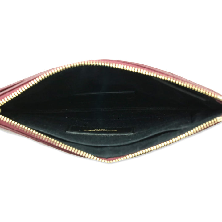 Saint Laurent Rouge Legion Grain De Poudre Matelassé Chevron Bill Pouch