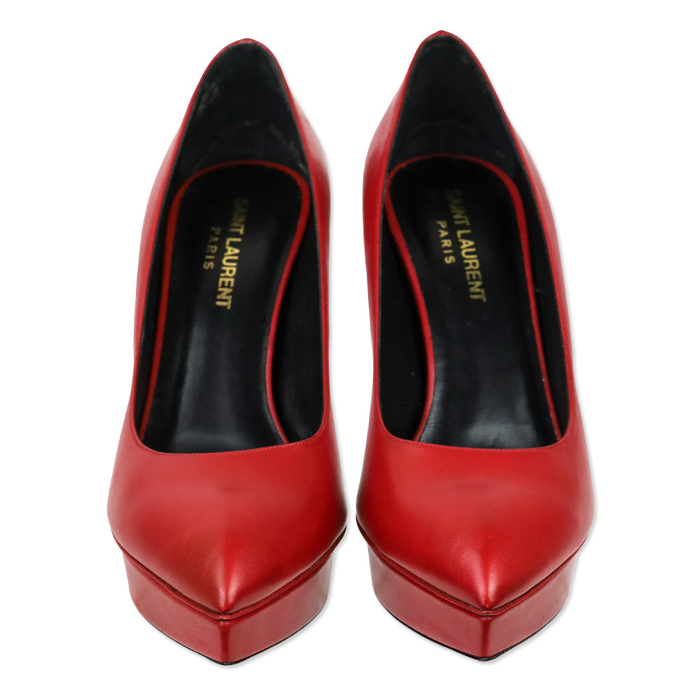 Saint Laurent Rouge Oriente Red Janis 80 Platform Pump