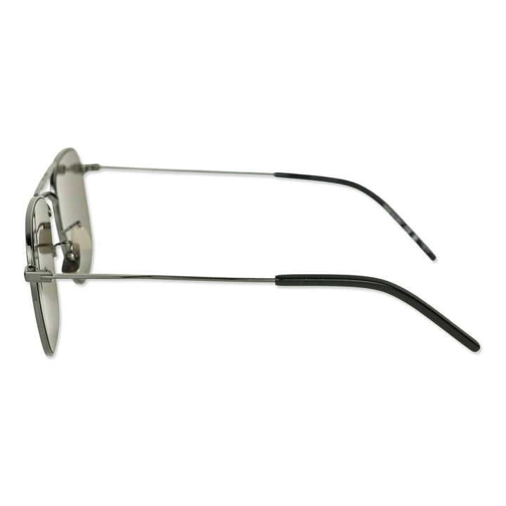 Saint Laurent Ruthenium/Brown Aviator Sunglasses
