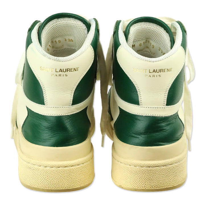 Saint Laurent SL24 Vintage White/Freak Green Mid Top Sneakers