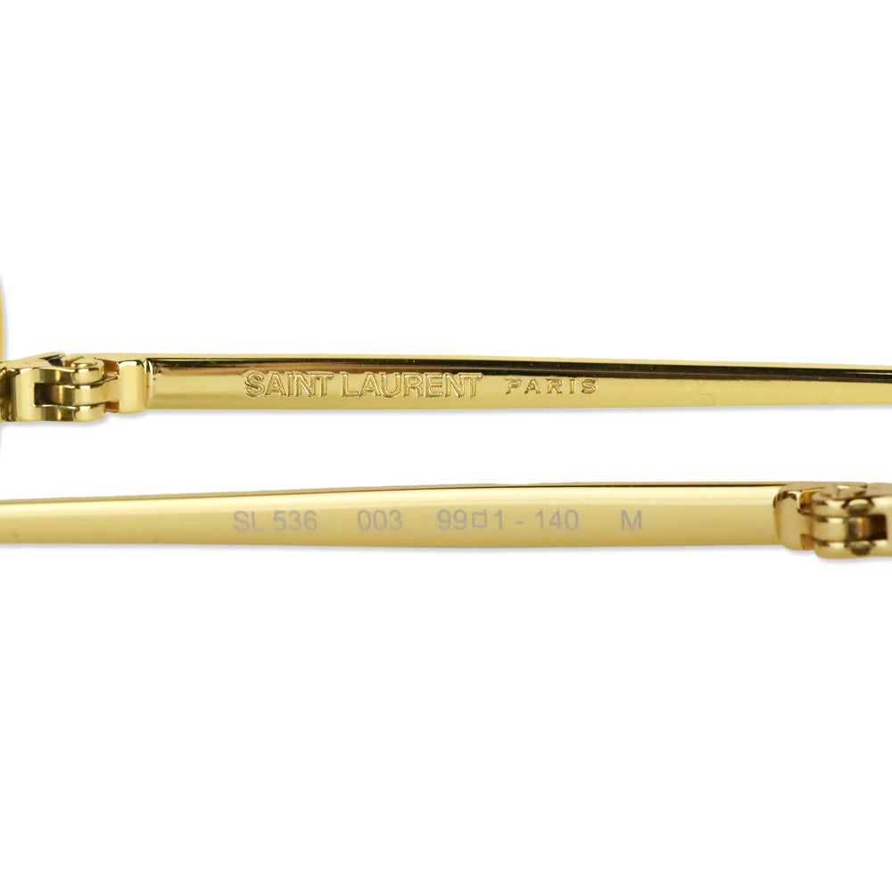 Saint Laurent SL 536 Gold Metal Frame Cat Eye Sunglasses