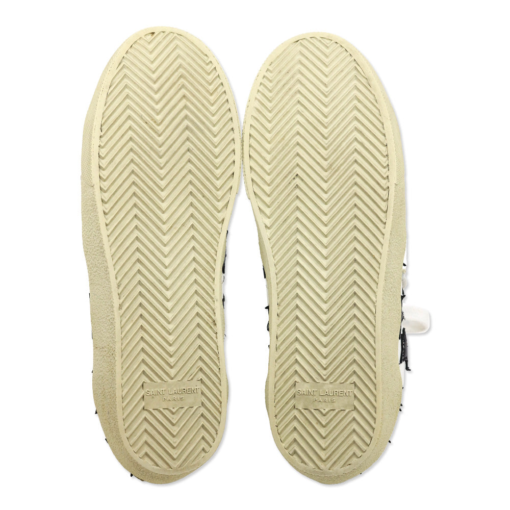 Saint Laurent SL/06 Optic White/Black Leather Low-Top Star Sneakers