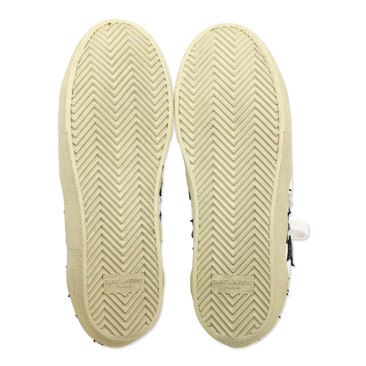 Saint Laurent SL/06 Optic White/Black Leather Low-Top Star Sneakers