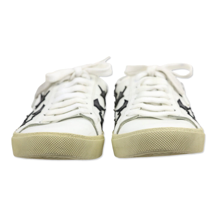 Saint Laurent SL/06 Optic White/Black Leather Low-Top Star Sneakers