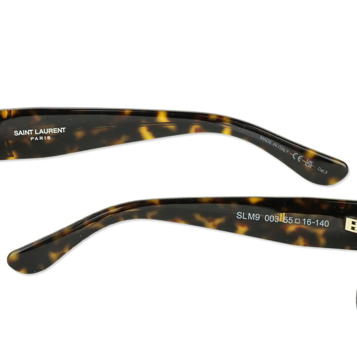 Saint Laurent Shiny Dark Havana Square-Frame Acetate Sunglasses