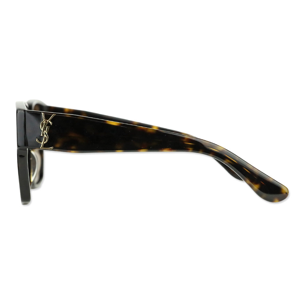 Saint Laurent Shiny Dark Havana Square-Frame Acetate Sunglasses