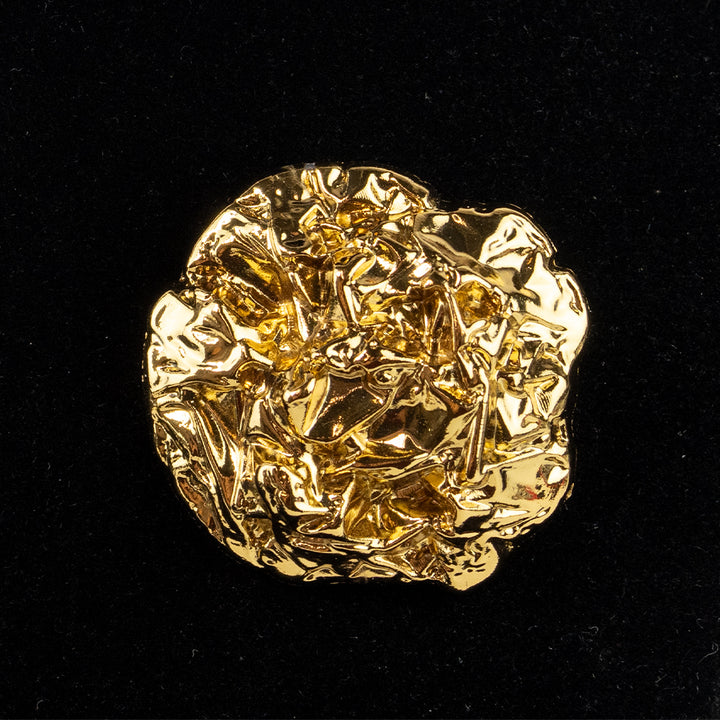 Saint Laurent Vintage Gold Crinkle Brooch