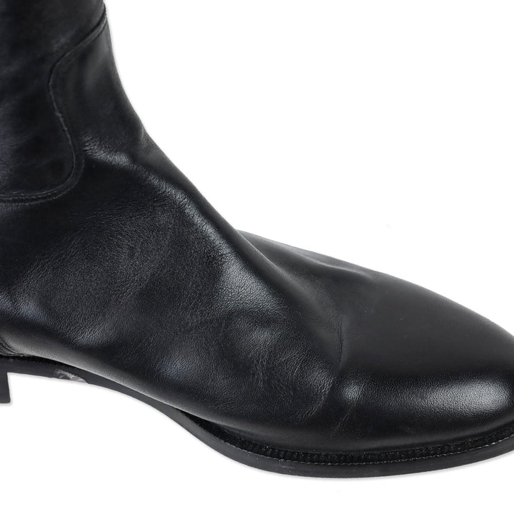 Saks Fifth Avenue Kensington Black/Brown Leather Riding Boots