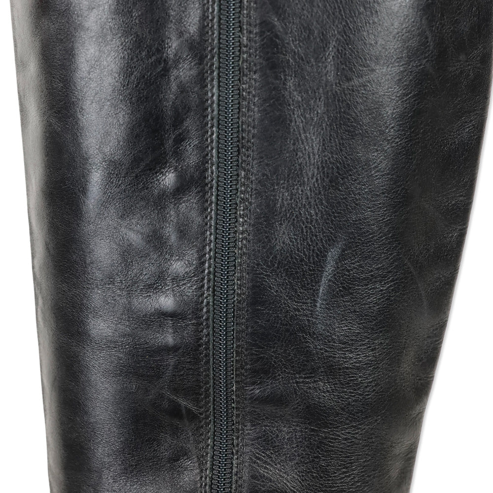 Saks Fifth Avenue Kensington Black/Brown Leather Riding Boots