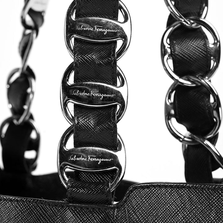 Salvatore Ferragamo Nicolette Black Leather Tote Bag
