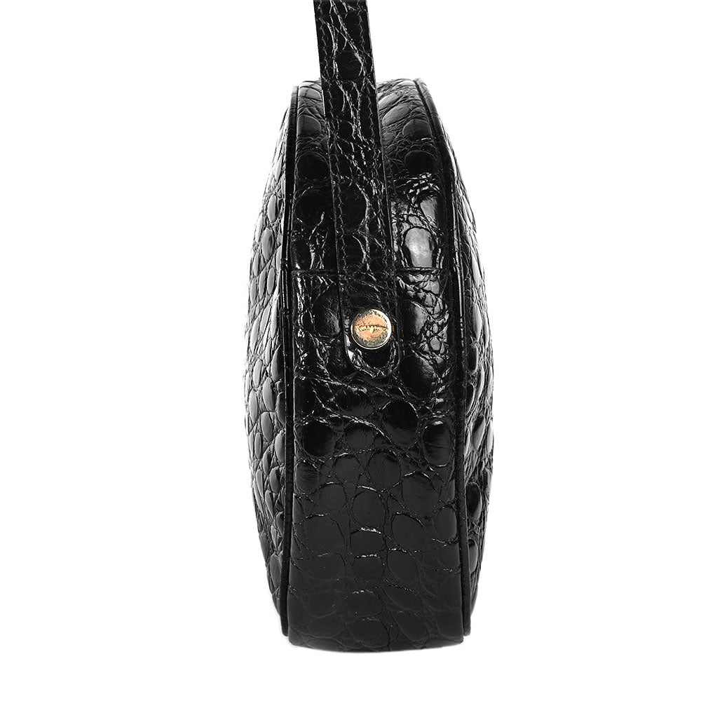 Salvatore Ferragamo Vintage Black Embossed Crossbody Bag