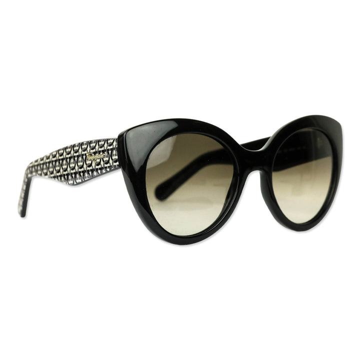 Salvatore Ferragamo Black-Gancini/Grey Gradient Cat-Eye Sunglasses