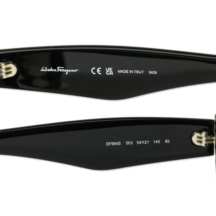 Salvatore Ferragamo Black-Gancini/Grey Gradient Cat-Eye Sunglasses