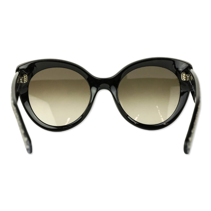 Salvatore Ferragamo Black-Gancini/Grey Gradient Cat-Eye Sunglasses