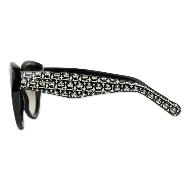 Salvatore Ferragamo Black-Gancini/Grey Gradient Cat-Eye Sunglasses