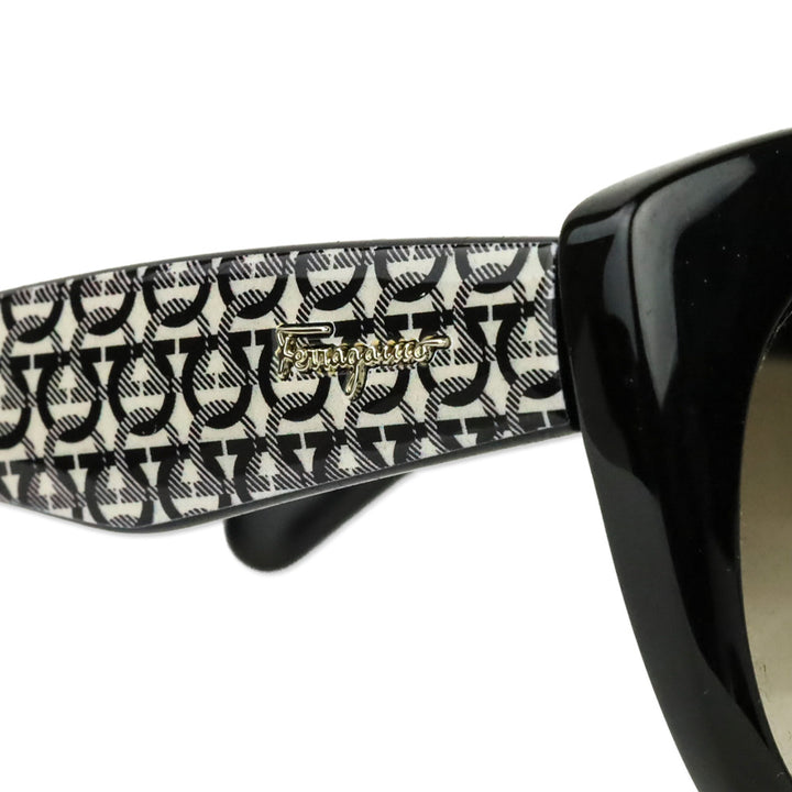 Salvatore Ferragamo Black-Gancini/Grey Gradient Cat-Eye Sunglasses