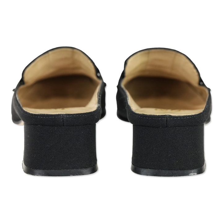 Salvatore Ferragamo Black Buckle Strap Mule