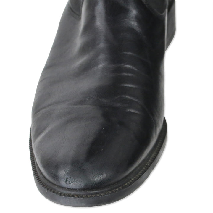 Salvatore Ferragamo Black Leather Riding Boot