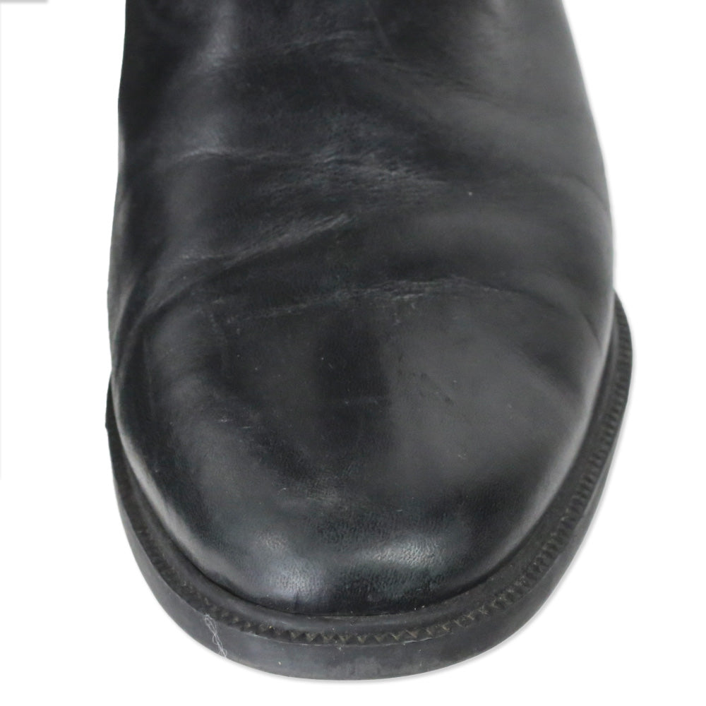 Salvatore Ferragamo Black Leather Riding Boot