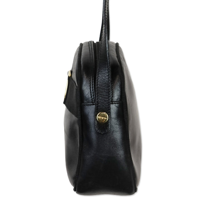Salvatore Ferragamo Black Leather Vara Ribbon Shoulder Bag