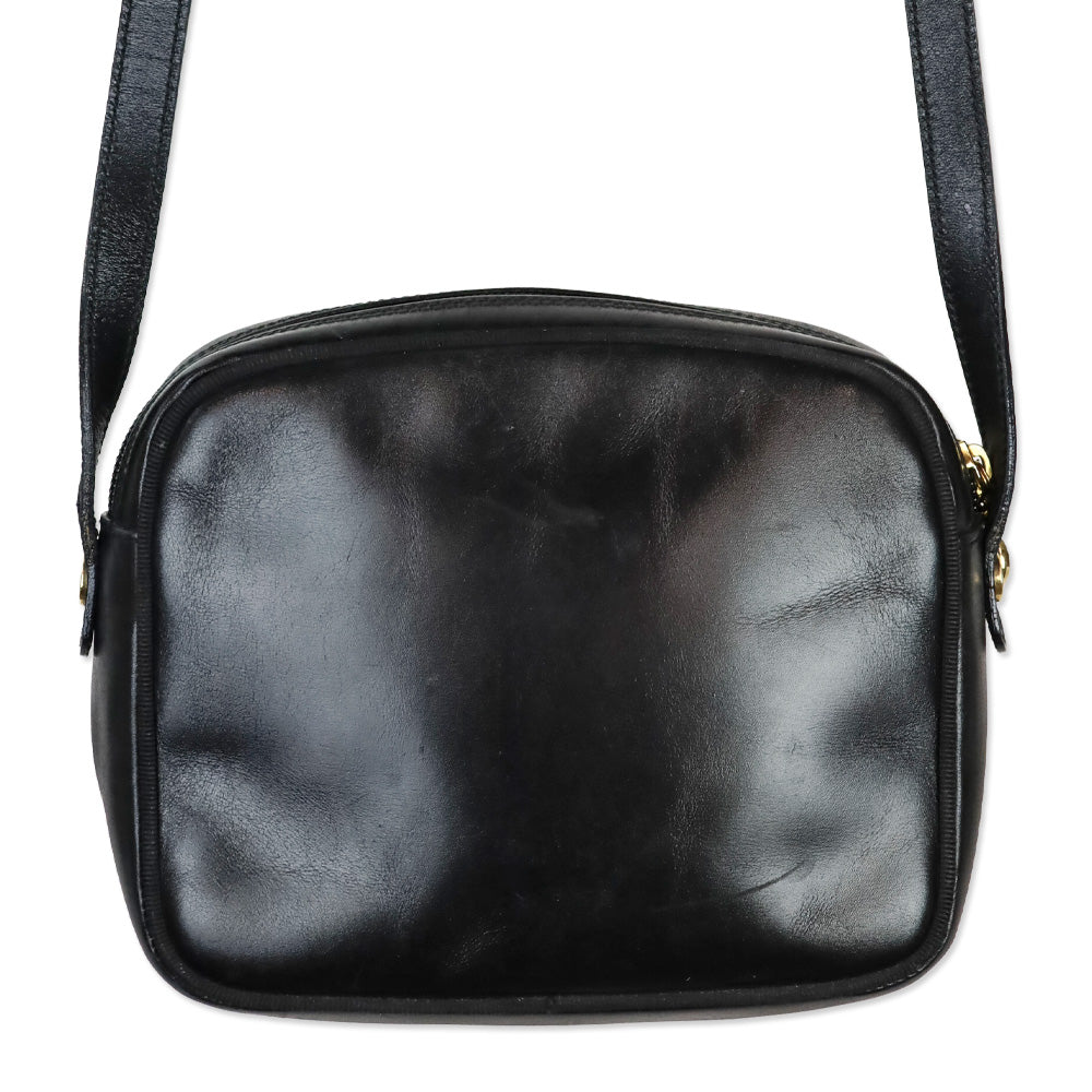 Salvatore Ferragamo Black Leather Vara Ribbon Shoulder Bag