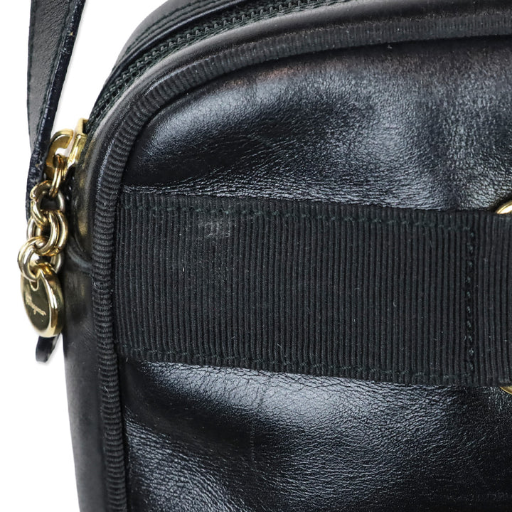 Salvatore Ferragamo Black Leather Vara Ribbon Shoulder Bag