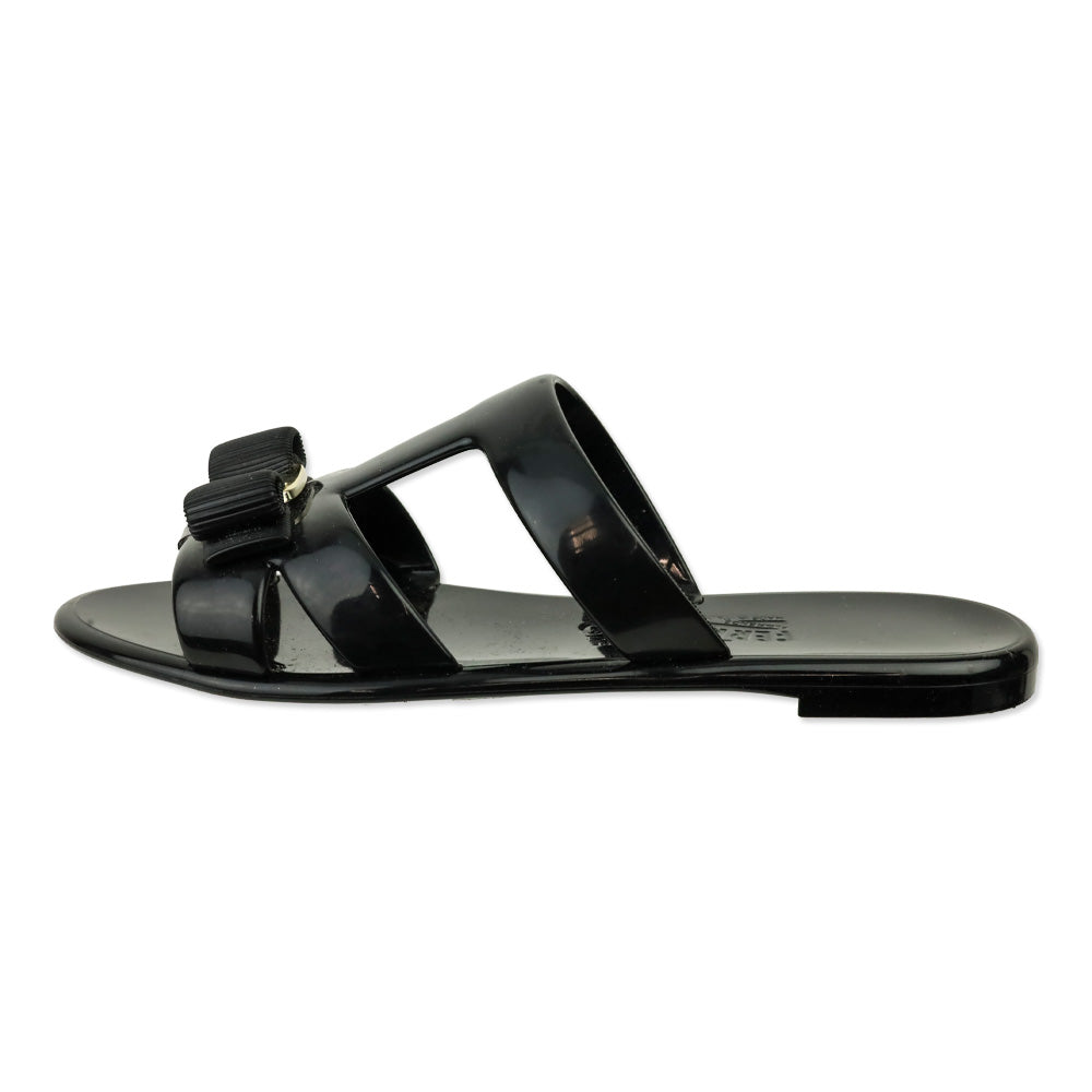 Salvatore Ferragamo Black Lylia J Jelly Sandal