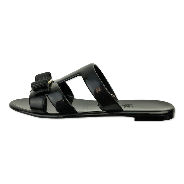 Salvatore Ferragamo Black Lylia J Jelly Sandal