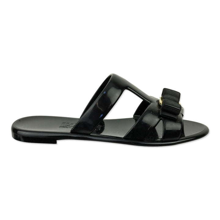 Salvatore Ferragamo Black Lylia J Jelly Sandal