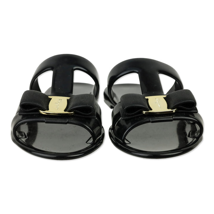 Salvatore Ferragamo Black Lylia J Jelly Sandal